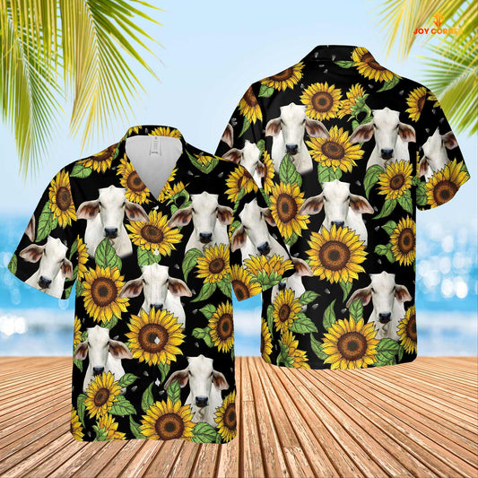 Joycorners Brahman Sunflower Hawaiian Shirt 2023