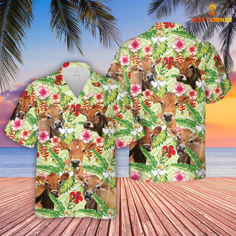 Joycorners Jersey Hibicus Floral 3D Hawaiian Shirt