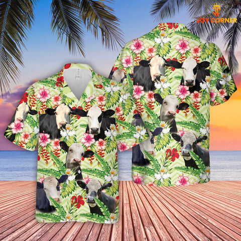 Joycorners Black Baldy Hibicus Floral 3D Hawaiian Shirt