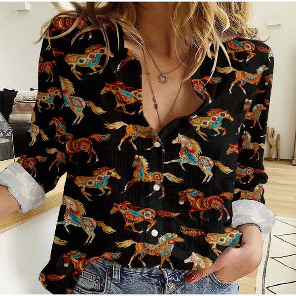 Joycorners Horse Pattern All Printed 3D Casual Shirt For Horse Lovers