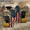 Joycorners Belted Galloway On Farms Custom Name American Flag 3D Shirt