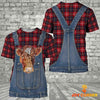 Joycorners Shorthorn Red Plaid Pattern 3D Shirts