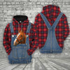 Joycorners Horse Red Plaid Pattern 3D Shirts