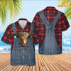 Joycorners Texas Longhorn Red Plaid Pattern 3D Shirts