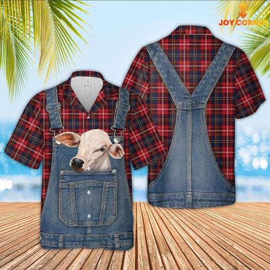 Joycorners Brahman Red Plaid Pattern 3D Shirts