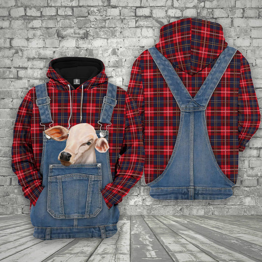 Joycorners Brahman Red Plaid Pattern 3D Shirts