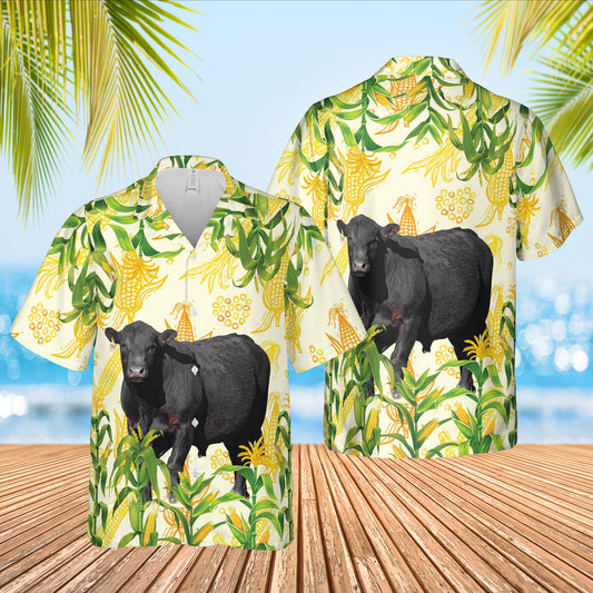 Joycorners Corn Farm Black Angus All Over Printed 3D Hawaiian Shirt