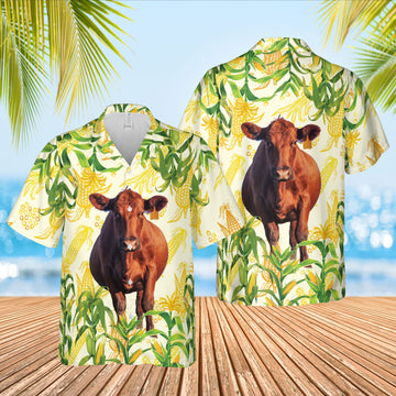 Joycorners Corn Farm Red Angus All Over Printed 3D Hawaiian Shirt