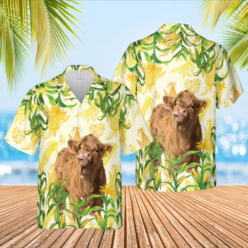 Joycorners Corn Farm Highlands All Over Printed 3D Hawaiian Shirt