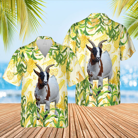 Joycorners Corn Farm Goat All Over Printed 3D Hawaiian Shirt