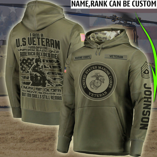 Joycorners Custom US Marine Corps Veteran Shirt 3D Design All Over Printed