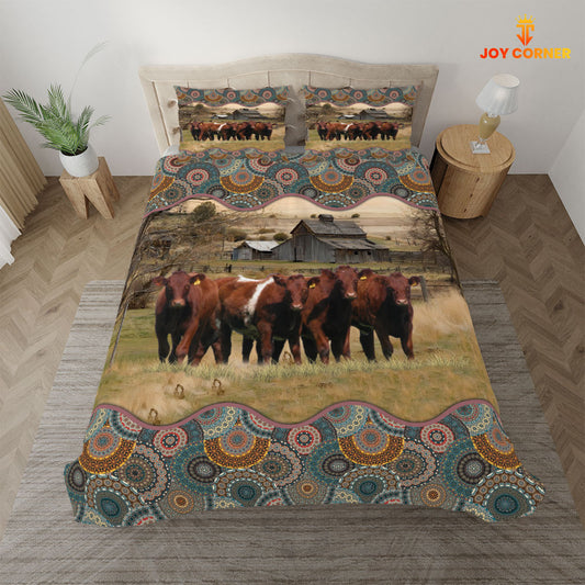 JoyCorners Shorthorn Vintage 3D Bedding Set