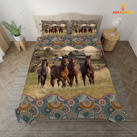 JoyCorners Horse Vintage 3D Bedding Set