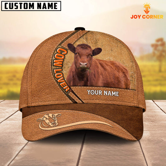 Joycorners Red Angus Lover Customized Name 3D Cap