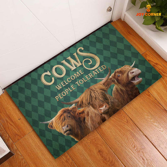 Joycorners Highland Cattle Welcome People Tolerated Doormat