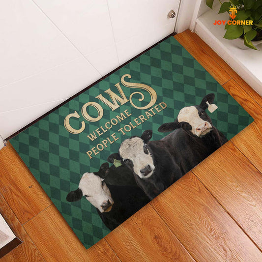 Joycorners Black Hereford Welcome People Tolerated Doormat