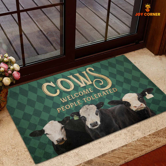 Joycorners Black Hereford Welcome People Tolerated Doormat