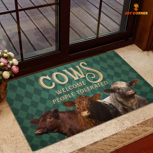 Joycorners Shorthorn Welcome People Tolerated Doormat