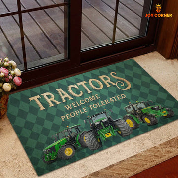 Joycorners Tractor Welcome People Tolerated Doormat