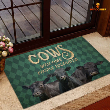 Joycorners Black Angus Welcome People Tolerated Doormat