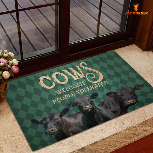 Joycorners Black Angus Welcome People Tolerated Doormat