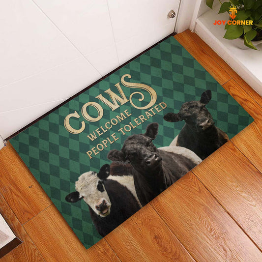 Joycorners Belted Galloway Welcome People Tolerated Doormat