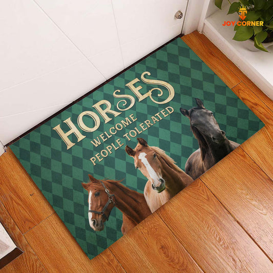 Joycorners Horse Welcome People Tolerated Doormat