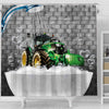 Joy Corners Tractor Brick Wall 3D Shower Curtain
