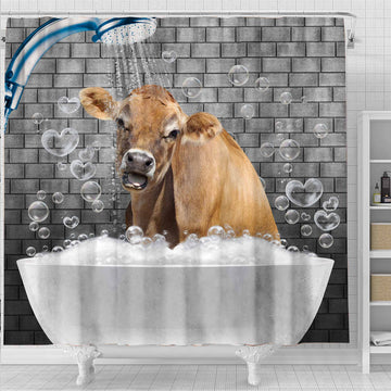 Joy Corners Jersey Brick Wall 3D Shower Curtain