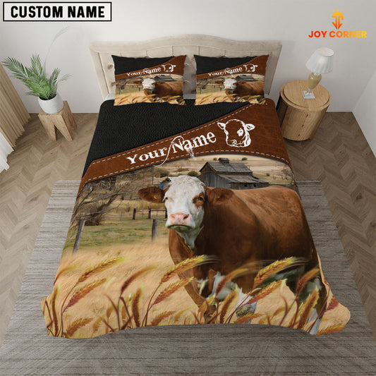 JoyCorners Simmental On The Field Customized Name 3D Bedding Set