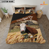 JoyCorners Hereford On The Field Customized Name 3D Bedding Set