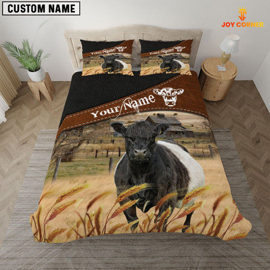 JoyCorners Belted Galloway On The Field Customized Name 3D Bedding Set