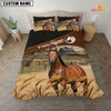 JoyCorners Horse On The Field Customized Name 3D Bedding Set