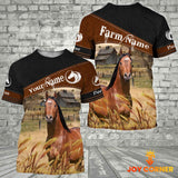 Joycorners Horse On Farms Custom Name Printed 3D Black Hoodie