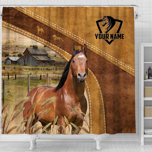 Joycorners Custom Name Horse Pattern Shower Curtain