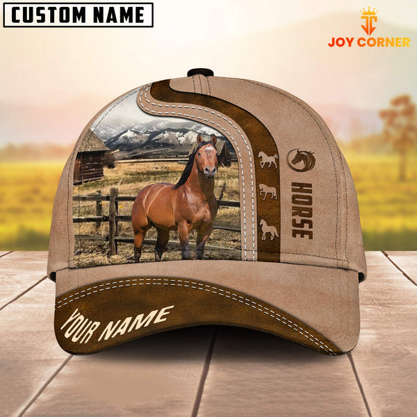 Joycorners Horse Custom Name Light Brown Cap