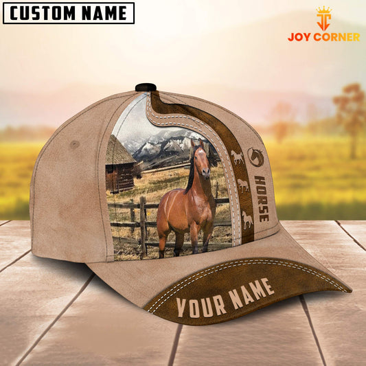 Joycorners Horse Custom Name Light Brown Cap