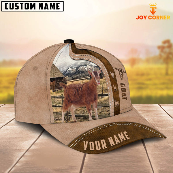 Joycorners Goat Custom Name Light Brown Cap