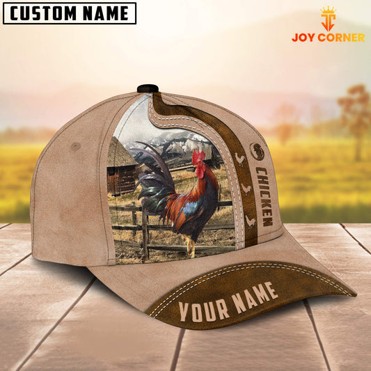 Joycorners Chicken Custom Name Light Brown Cap