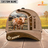 Joycorners Texas Longhorn Custom Name Light Brown Cap