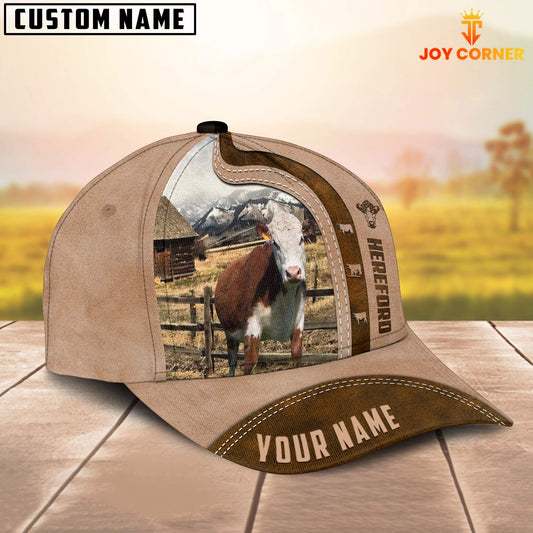 Joycorners Hereford Custom Name Light Brown Cap