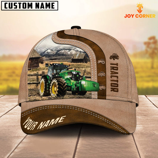 Joycorners Tractor Custom Name Light Brown Cap