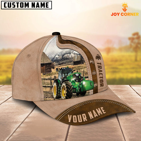 Joycorners Tractor Custom Name Light Brown Cap