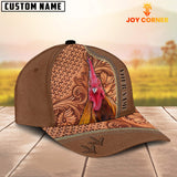 Joycorners Custom Name Chicken Leather Carving Patterns Cap