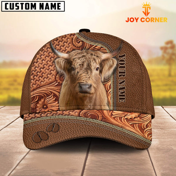 Joycorners Custom Name Highland Leather Carving Patterns Cap