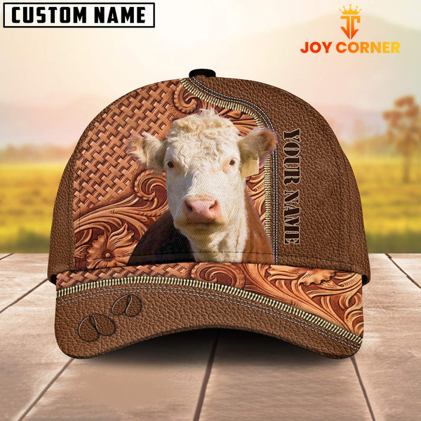 Joycorners Custom Name Hereford Leather Carving Patterns Cap