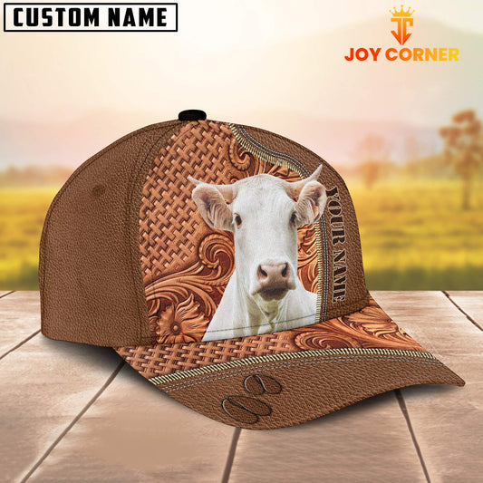 Joycorners Custom Name Charolais Leather Carving Patterns Cap