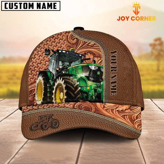 Joycorners Custom Name Tractor Leather Carving Patterns Cap