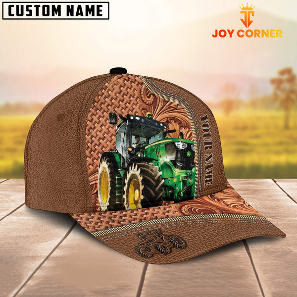Joycorners Custom Name Tractor Leather Carving Patterns Cap