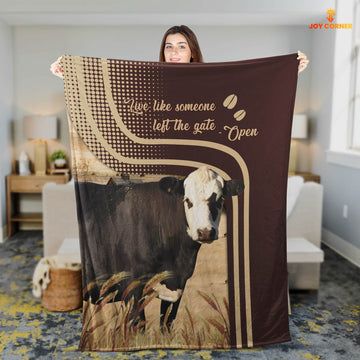 Joycorners Black Hereford Live Like Someone Left The Gate Open Cattle Blanket